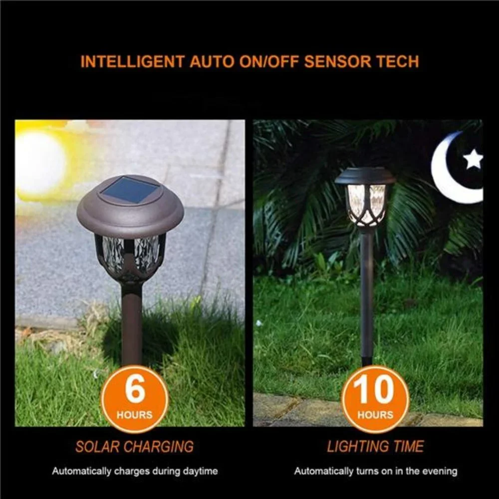 10 Pack Solar Lights Outdoor, Solar Pathway Lights Outdoor (Brown, Cool White)